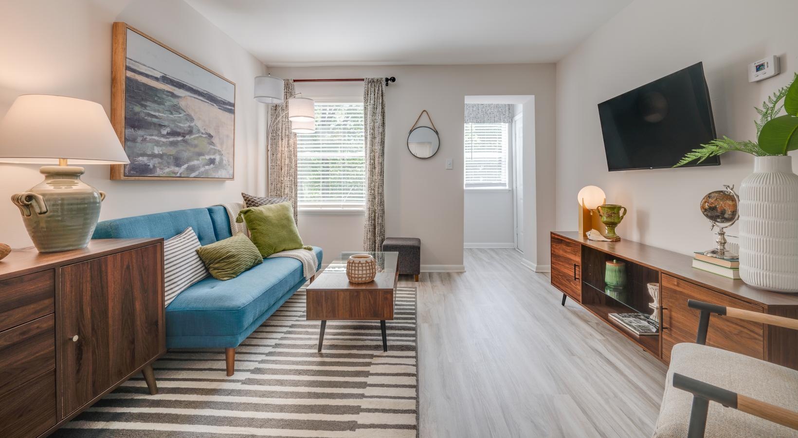 Spacious living areas to recline and recharge large, bright living room