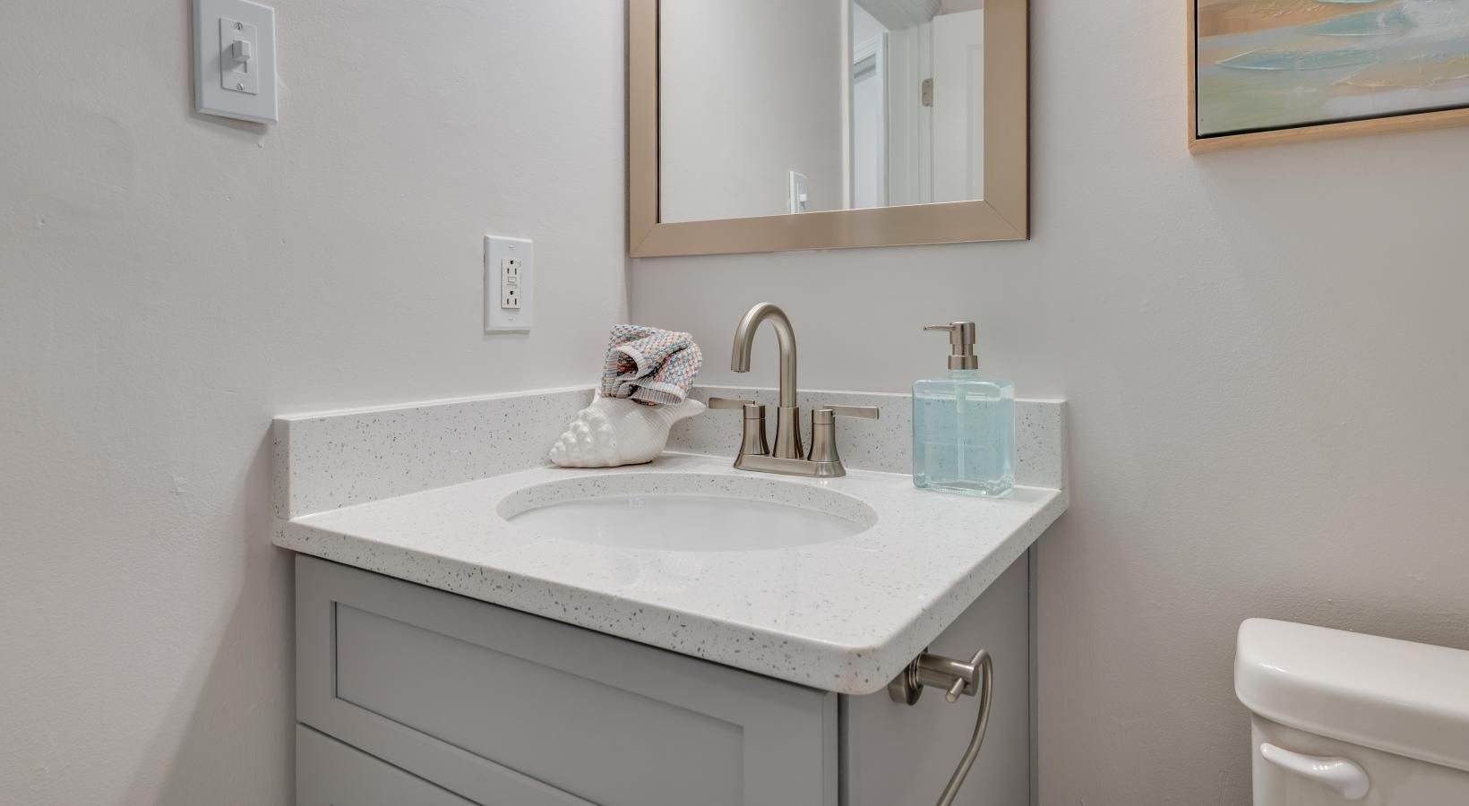 Bathroom options with thoughtful details vanity/sink in bathroom